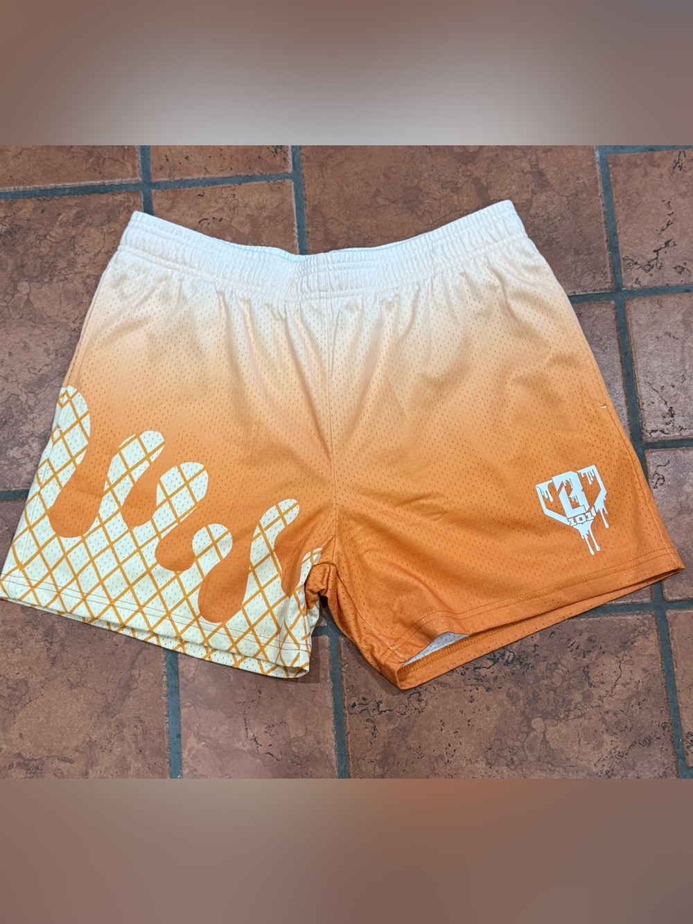Baseball Lifestyle 101 Creamsicle Drip Shorts Size Mens Medium